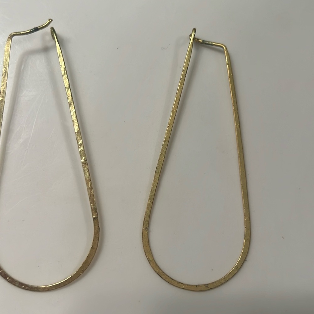 Simple and fabulous 3” long hoop style earrings